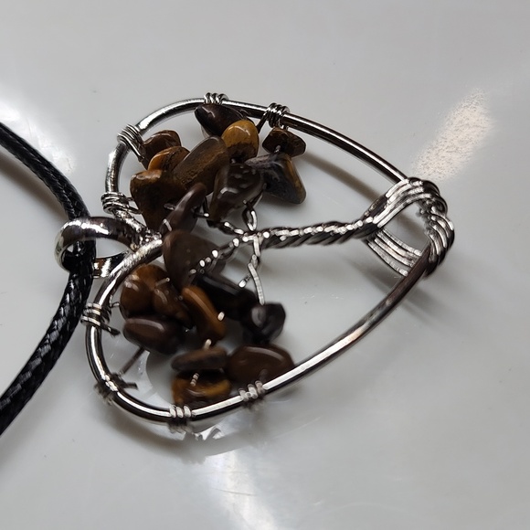 Tree of Life Stone Pendant Necklaces – Turquoise & Tiger’s Eye #29 - Picture 3 of 5